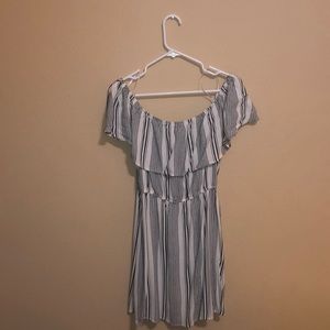 Off the shoulder striped dress